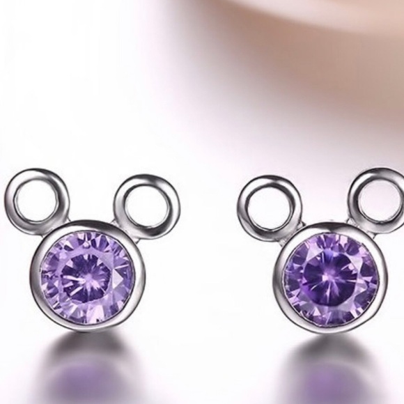 Purple Mickey Mouse Head earrings - Picture 3 of 3